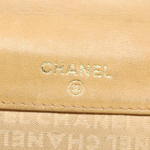 CHANEL Icon Line Bifold Wallet Leather Beige CC - Picture 10 of 16